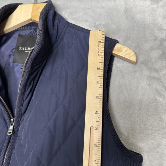 Talbots Vest Womens Medium Petite Navy Blue Quilted Zip Front Pockets Classic - Picture 7 of 8